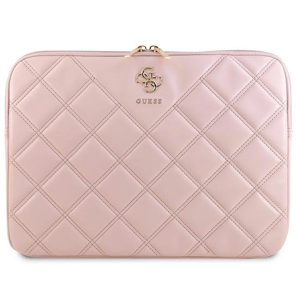 Guess Quilted 4G cover for a 14" laptop - pink