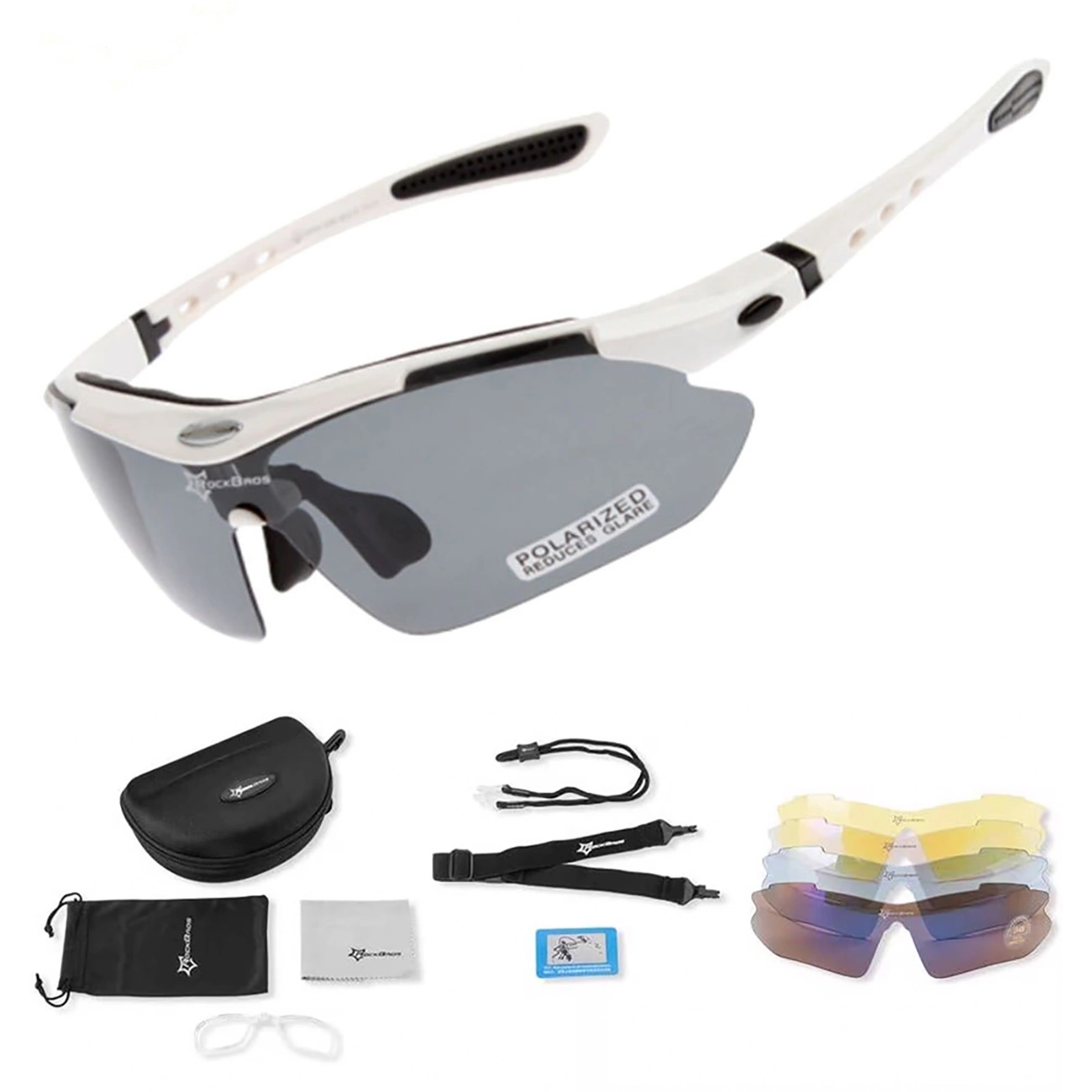 Rockbros 10002 polarizing cycling glasses - white