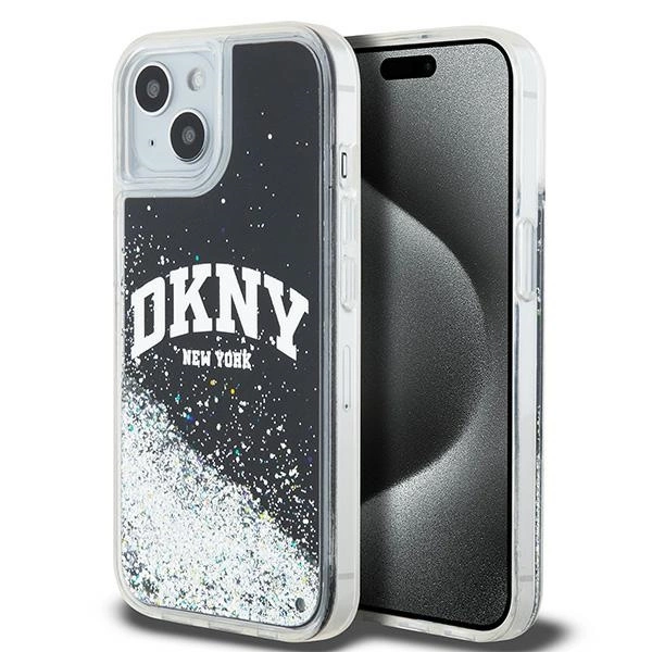 Etui DKNY Liquid Glitter Big Logo na iPhone 14 / 15 / 13 - czarne