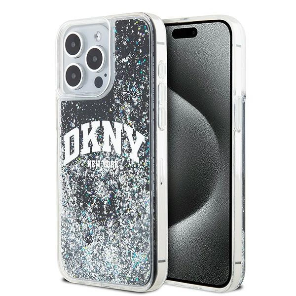 DKNY Liquid Glitter Big Logo iPhone 14 Pro Max Case - Black