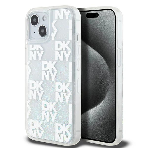 DKNY Liquid Glitter Multilogo case for iPhone 15 / 14 / 13 - white