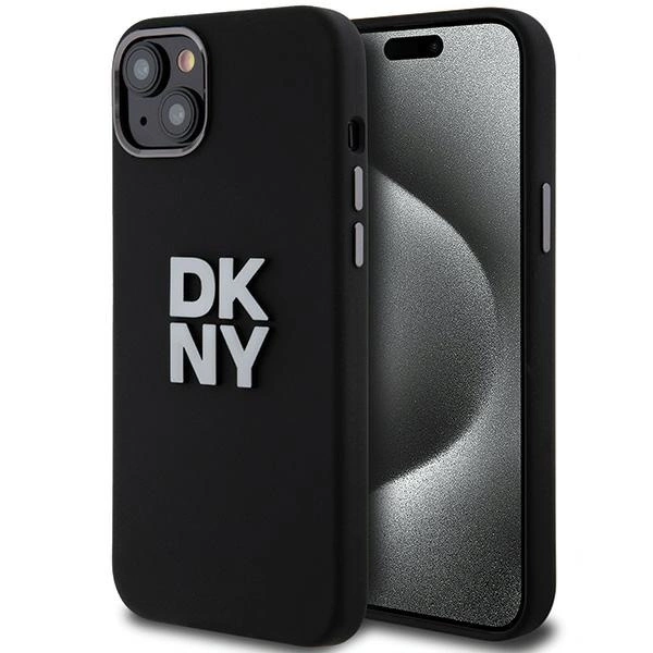 Etui DKNY Liquid Silicone Metal Logo na iPhone 15 / 14 / 13 - czarne