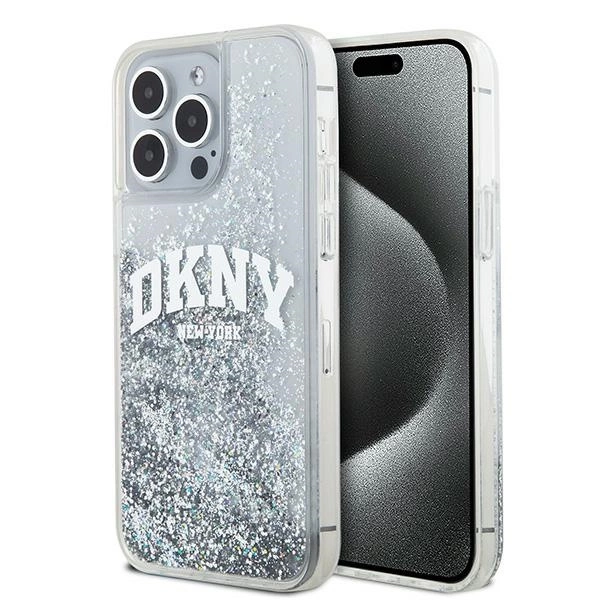 Etui DKNY Liquid Glitter Big Logo na iPhone 15 Pro Max - białe