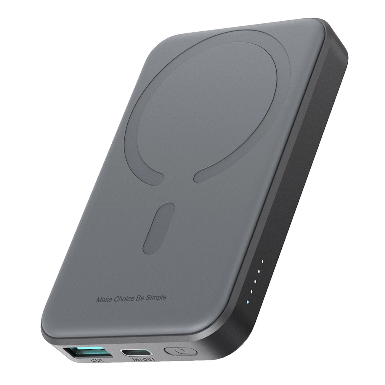 Powerbank Joyroom JR-W020 Mini 5000mAh USB-A USB-C inductive 20W - black + USB-C / USB-C cable