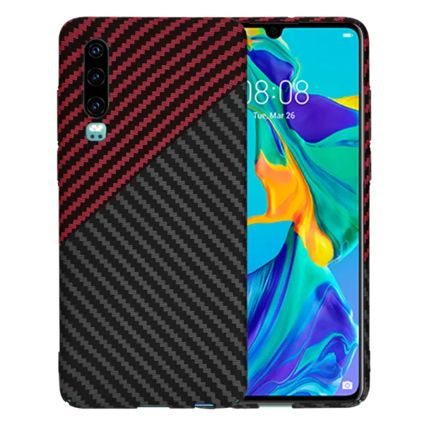 Techsuit - Carbonite FiberShell - Huawei P30 - Red Vortex