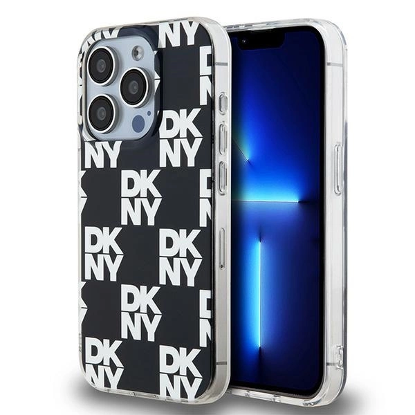 DKNY IML Checkered Mono Pattern case for iPhone 15 Pro - black