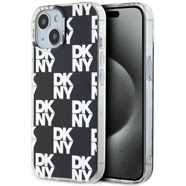 DKNY IML Checkered Mono Pattern case for iPhone 15 Plus / 14 Plus - black