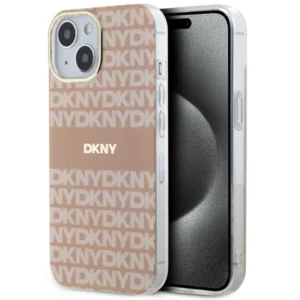 DKNY IML Mono & Stripe MagSafe Case for iPhone 15 Plus / 14 Plus - Pink