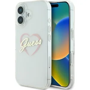 Guess - Hardcase IML Heart (GUHCP16SHCHGSPT) - iPhone 16 - Clear