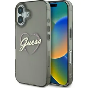 Guess - Hardcase IML Heart (GUHCP16SHCHGSPK) - iPhone 16 - Black