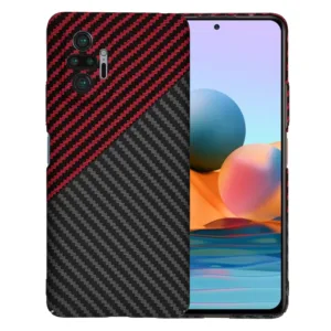 Techsuit - Carbonite FiberShell - Xiaomi Redmi Note 10 Pro / Note 10 Pro Max - Red Vortex