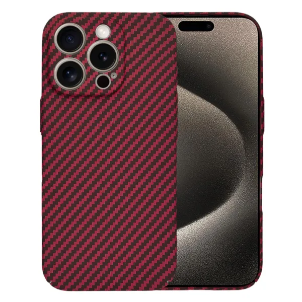 Techsuit - Carbonite FiberShell - iPhone 15 Pro Max - Red