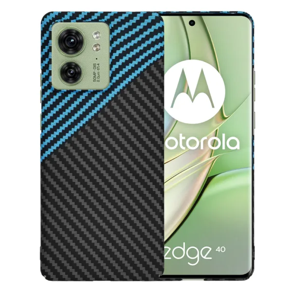 Techsuit - Carbonite FiberShell - Motorola Edge 40 / Edge (2023) - Blue Pulse