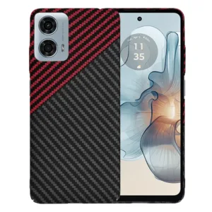 Techsuit - Carbonite FiberShell - Motorola Moto G24 Power - Red Vortex