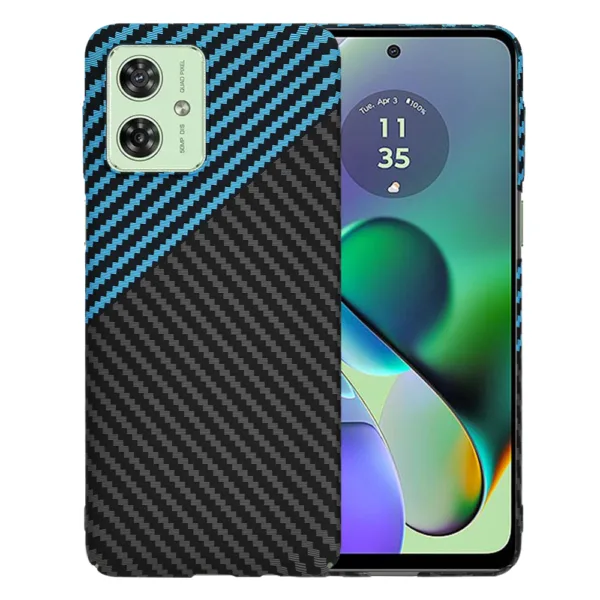 Techsuit - Carbonite FiberShell - Motorola Moto G54 / Moto G54 Power Edition / Moto G64 - Blue Pulse