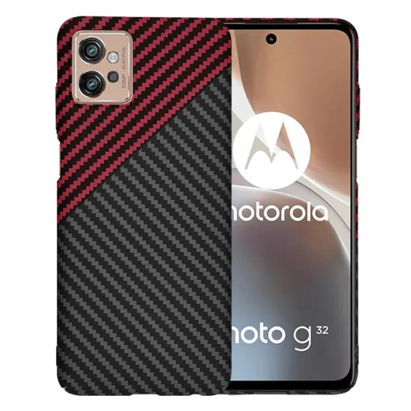 Techsuit - Carbonite FiberShell - Motorola Moto G32 - Red Vortex