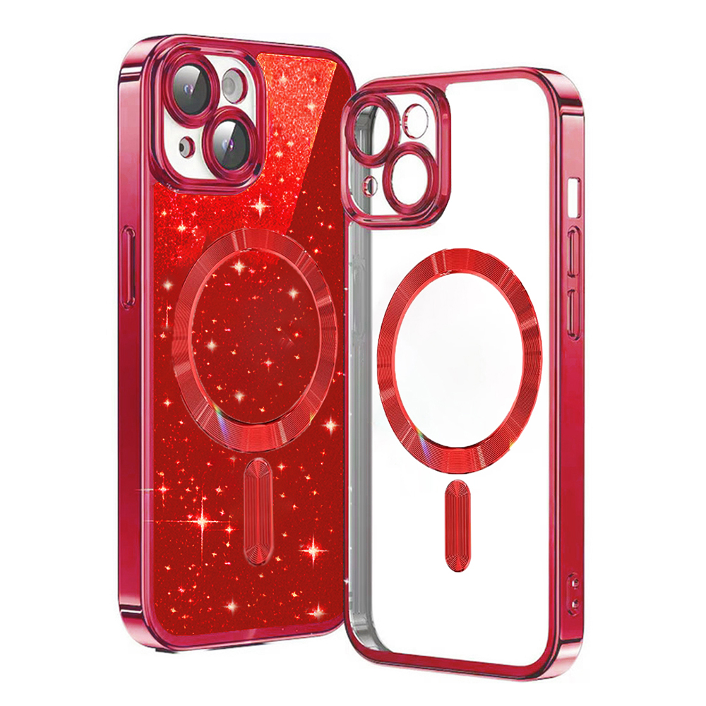 Techsuit - Luxury Glitter MagSafe - iPhone 15 Plus - Red