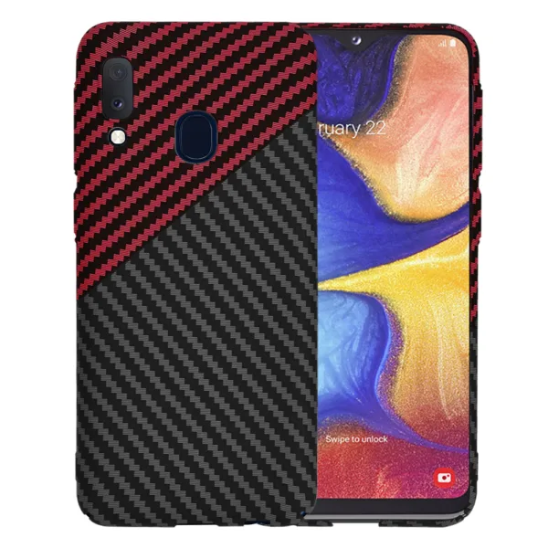 Techsuit - Carbonite FiberShell - Samsung Galaxy A20e - Red Vortex