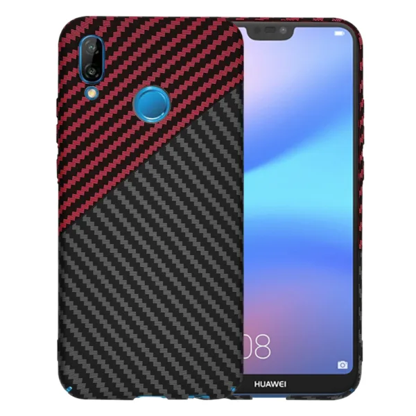 Techsuit - Carbonite FiberShell - Huawei P20 Lite - Red Vortex