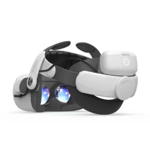 BoboVR M2 Pro+ strain relief strap for Meta Quest 2 VR goggles + B2 external battery - white and black