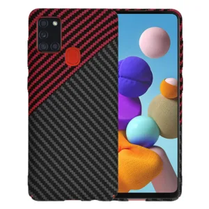 Techsuit - Carbonite FiberShell - Samsung Galaxy A21s - Red Vortex