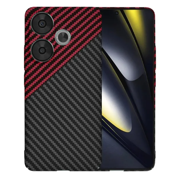 Techsuit - Carbonite FiberShell - Xiaomi Poco F6 - Red Vortex