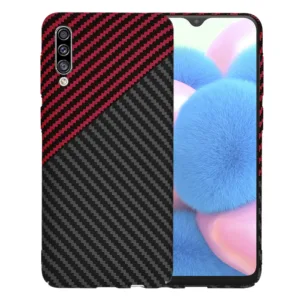 Techsuit - Carbonite FiberShell - Samsung Galaxy A30s / A50 / A50s - Red Vortex