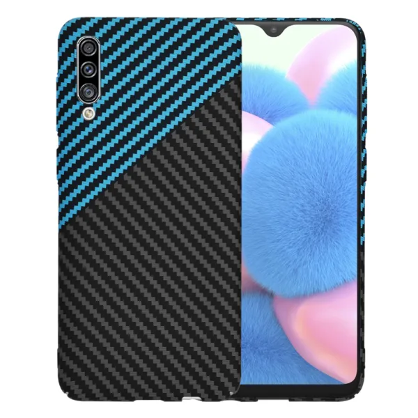 Techsuit - Carbonite FiberShell - Samsung Galaxy A30s / A50 / A50s - Blue Pulse