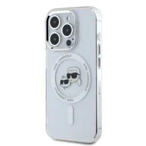 Karl Lagerfeld - IML MagSafe (KLHMP16XHLSKCH) - iPhone 16 Pro Max - White Metal Karl&Choupette Head