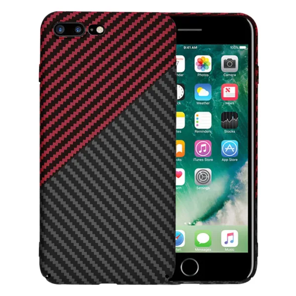 Techsuit - Carbonite FiberShell - iPhone 7 Plus / iPhone 8 Plus - Red Vortex