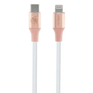 Guess Ebossed Logo USB-C / Lightning Cable 1.5m Fast Charging - Pink