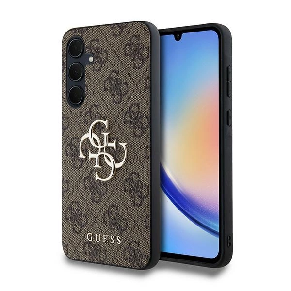 Guess 4G Big Metal Logo case for Samsung Galaxy A35 - brown