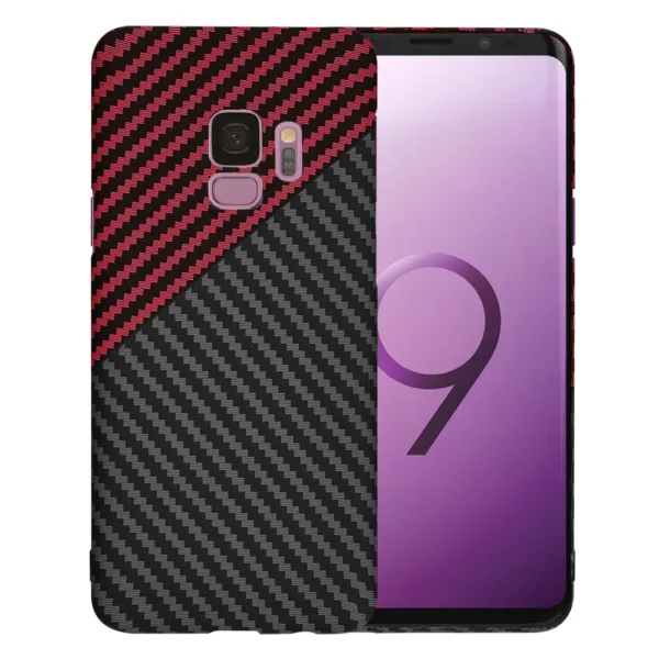 Techsuit - Carbonite FiberShell - Samsung Galaxy S9 - Red Vortex