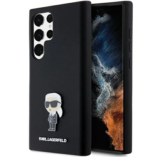 Karl Lagerfeld Silicone Ikonik Metal Pin case for Samsung Galaxy S24 Ultra - black