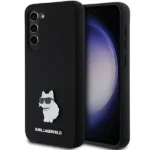 Karl Lagerfeld Silicone Choupette Metal Pin case for Samsung Galaxy S24+ - black