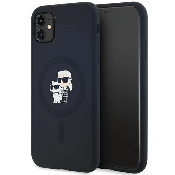 Karl Lagerfeld Silicone Karl&Choupette MagSafe case for iPhone 11 / Xr - black