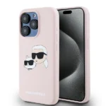 Karl Lagerfeld Silicone Karl&Choupette MagSafe case for iPhone 15 Pro - pink