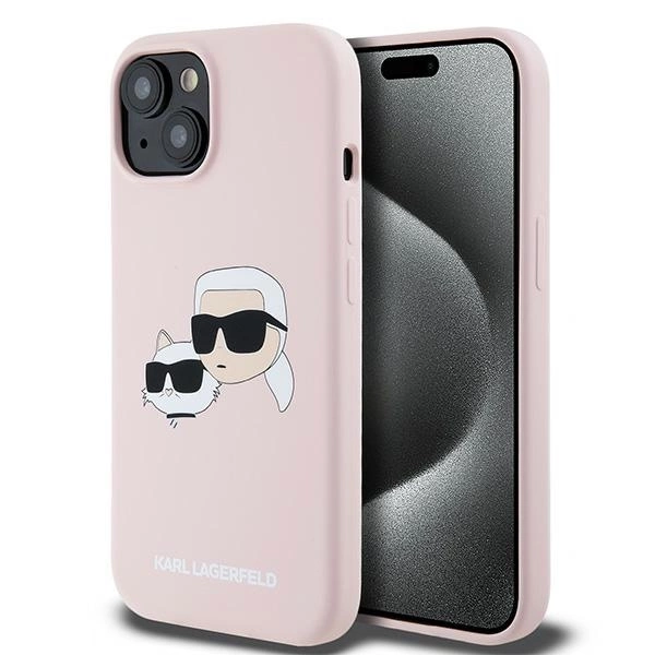 Karl Lagerfeld Silicone Karl&Choupette MagSafe case for iPhone 15 / 14 / 13 - pink