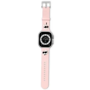 Karl Lagerfeld 3D Rubber Karl&Choupette Heads strap for Apple Watch 42/44/45/49mm - pink