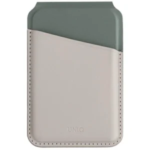 Uniq Lyden DS magnetic RFID wallet with phone stand - beige and green