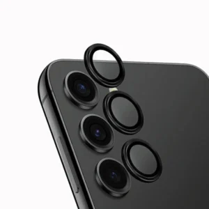 Uniq Optix Aluminum Camera Lens Protector for Samsung Galaxy S24 camera lens with applicator - black