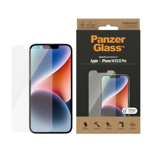 PanzerGlass Classic Fit antibacterial glass for iPhone 14 / 13 Pro / 13