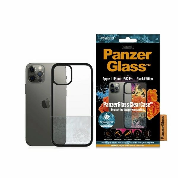 PanzerGlass ClearCase antibacterial case for iPhone 12 / 12 Pro - transparent and black