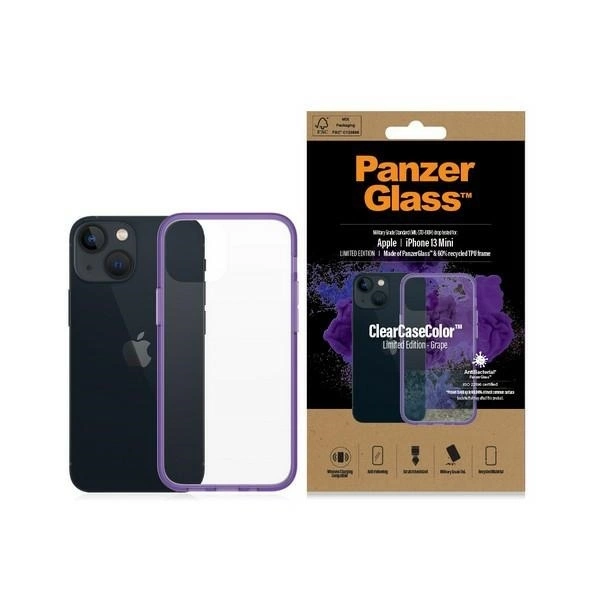 PanzerGlass ClearCase antibacterial Military Grade certified case for iPhone 13 mini - transparent purple