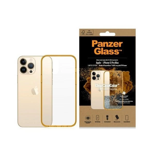 PanzerGlass ClearCase Antibacterial Military Grade Certified Case for iPhone 13 Pro Max - Transparent Yellow