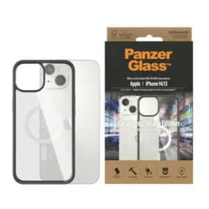 PanzerGlass ClearCase case with MagSafe antibacterial for iPhone 14 / 15 / 13 - transparent and black