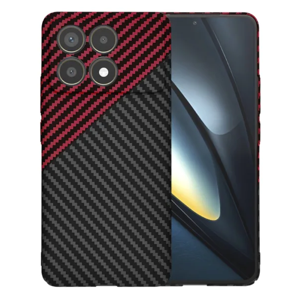 Techsuit - Carbonite FiberShell - Xiaomi Poco F6 Pro - Red Vortex