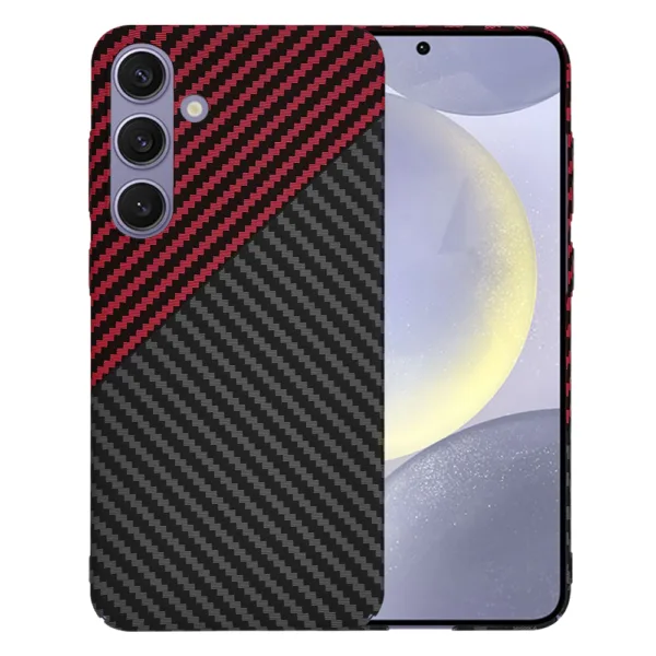 Techsuit - Carbonite FiberShell - Samsung Galaxy S24 Plus - Red Vortex