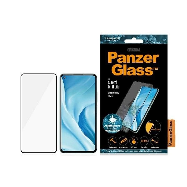 PanzerGlass E2E Regular tempered glass for Xiaomi Mi 11 Lite 5G antibacterial - with black frame