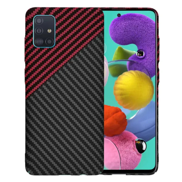 Techsuit - Carbonite FiberShell - Samsung Galaxy A51 4G - Red Vortex